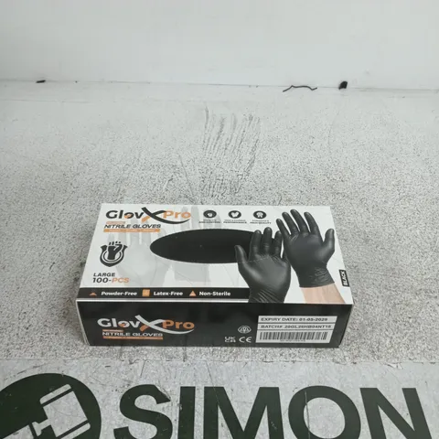 5 BOXES OF GLOVXPRO NITRILE GLOVES – BLACK, 100 PCS PER BOX (BOXED)