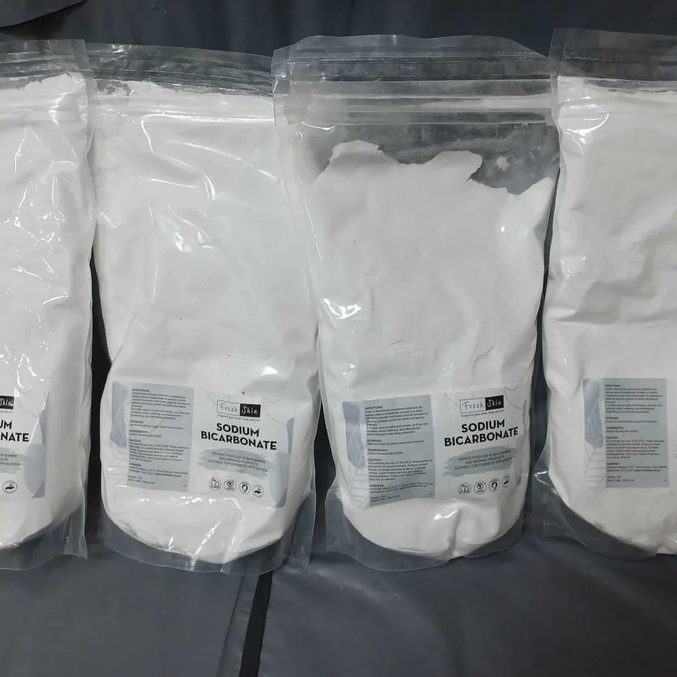 LOT OF 4 1KG PACKS OF SODIUM BICARBONATE