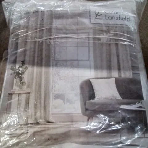 CATHRINE LANSFIELD DAMASK JACQUARD CURTAINS TWO PANEL 90X90 INCH