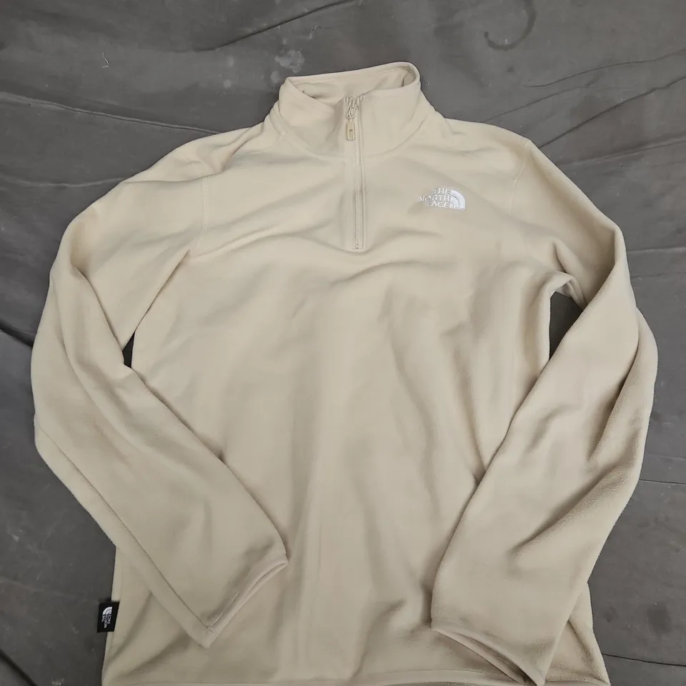 THE NORTH FACE QUARTER ZIP FLEECE IN CREAM - SMALL
