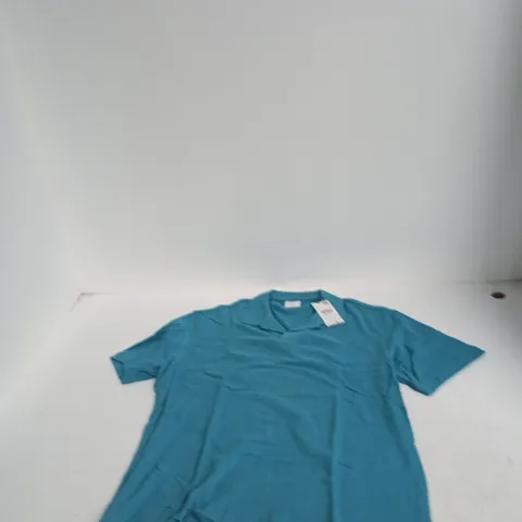 MNG BY MANGO RELAXED TEAL POLO SHIRT – WOMEN'S TOP, EU M (US M), MADE IN TURKEY