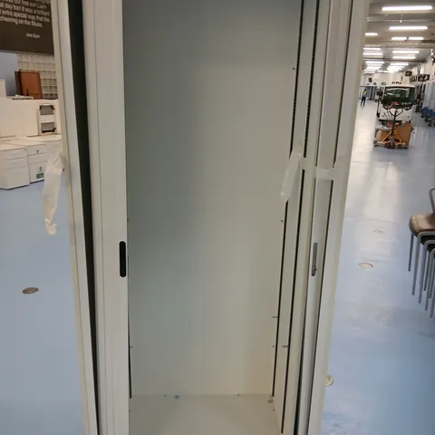 TALL WHITE METAL STORAGE CABINET – OFFICE EQUIPMENT