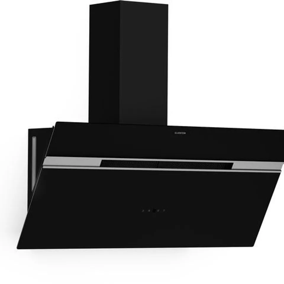 KLARSTEIN ALINA 90CM COOKER HOOD - SMART CONTROL, 615 M³/H AIRFLOW, ENERGY EFFICIENCY A, LED LIGHTING, QUIET 54 DB, BLACK, EXTRACTION AND RECIRCULATION, CARBON FILTERS INCLUDED, BLACK