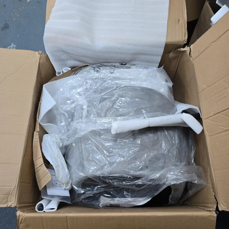 BOXED PAIR OF ANGEL SCALLOP DINING CHAIRS - GREY VELVET  (1 BOX) RRP £229