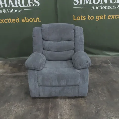 QUALITY DESIGNER FABRIC UPHOLSTERED MANUAL RECLINER ARMCHAIR