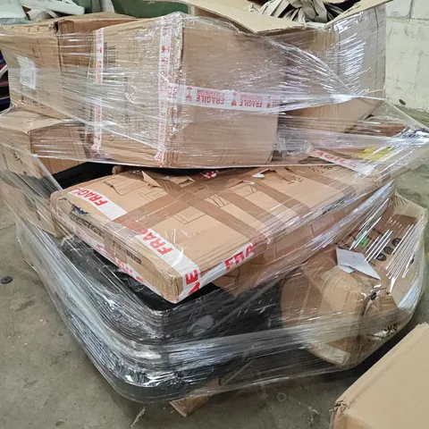 PALLET OF ASSORTED HOUSEHOLD GOODS AND PRODUCTS TO INCLUDE: GARDEN FURNITURE SET,TOOLDESK,AIR COOLER