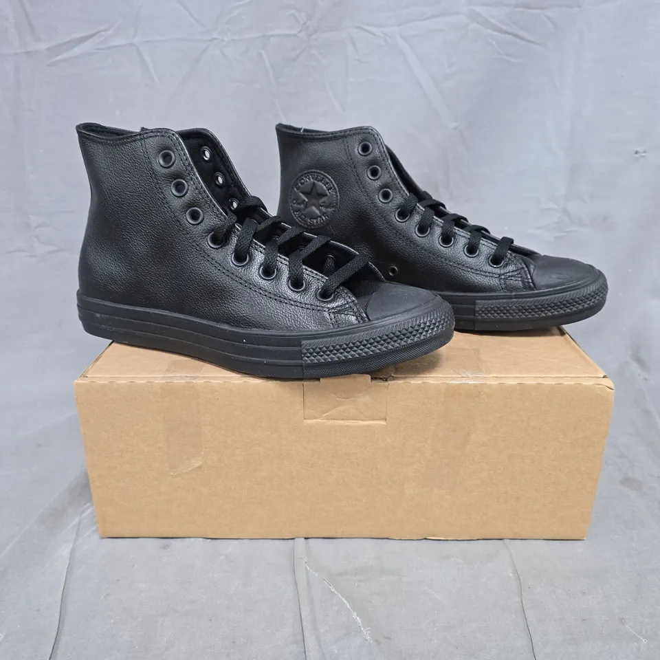 CONVERSE LEATHER HI TOP TRAINERS - BLACK - SIZE 7