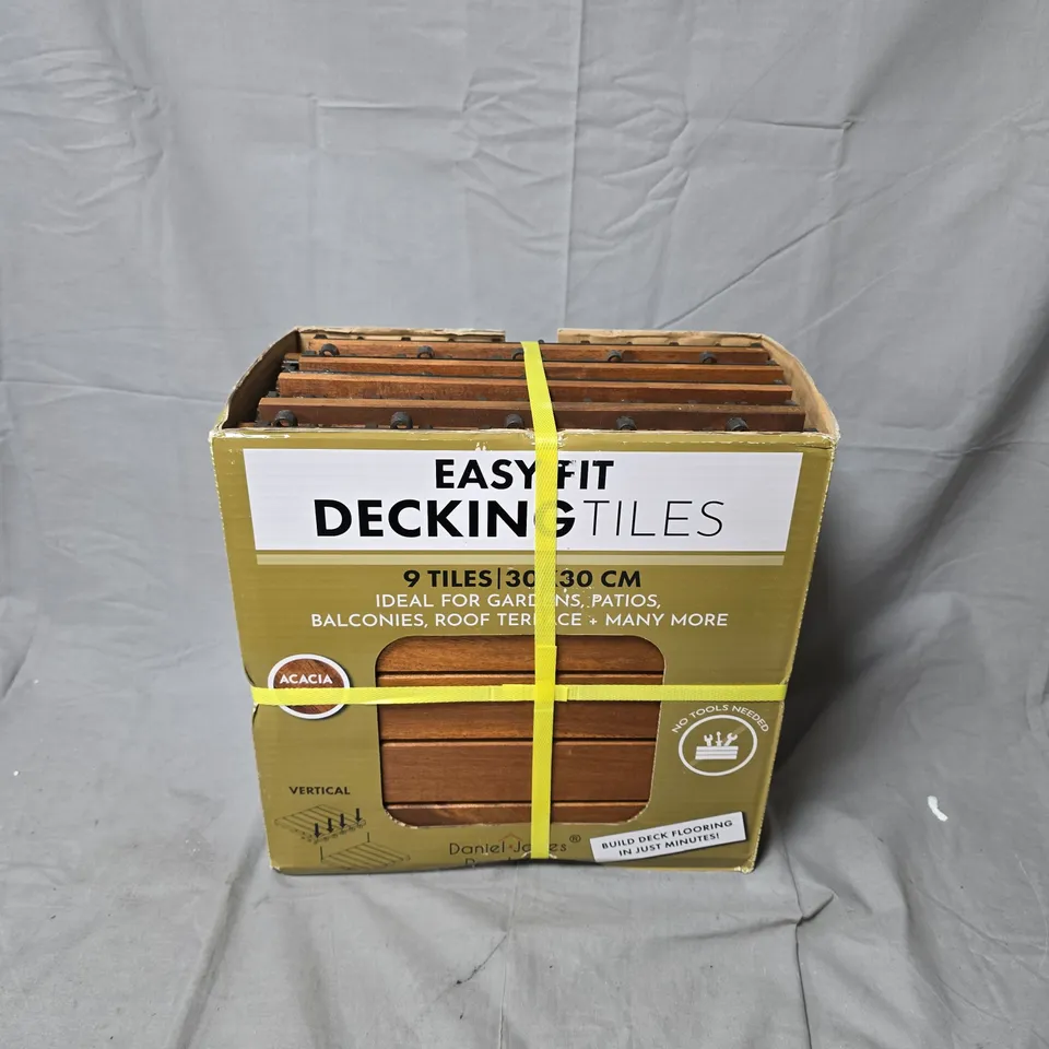 BOXED EASY FIT DECKING TILES – 9 TILES, 30X30 CM (ACACIA WOOD)