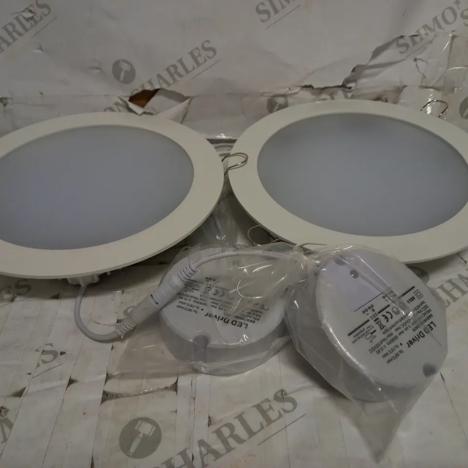 LOT OF 2 BRAND NEW 25W LED RECESSED PANEL 6K LIGHT FIXTURES (WL77000)