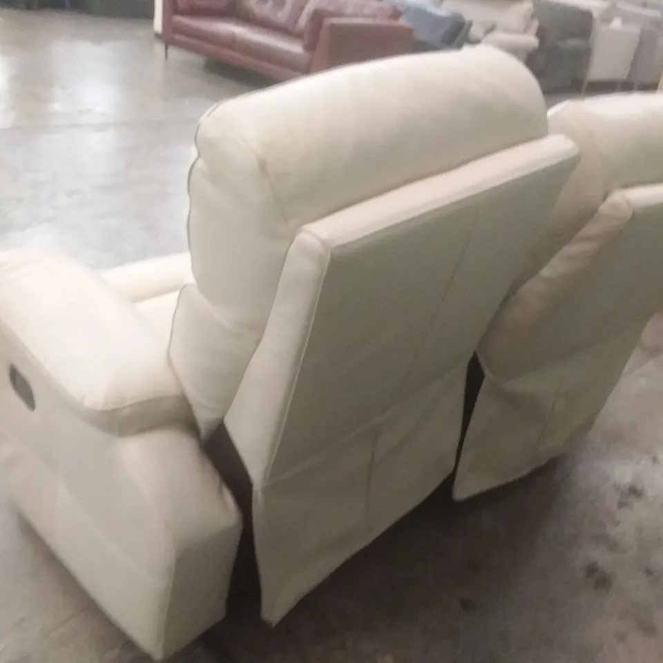 QUALITY DESIGNER GRACY 2 SEATER SOFA - CREAM LEATHER 