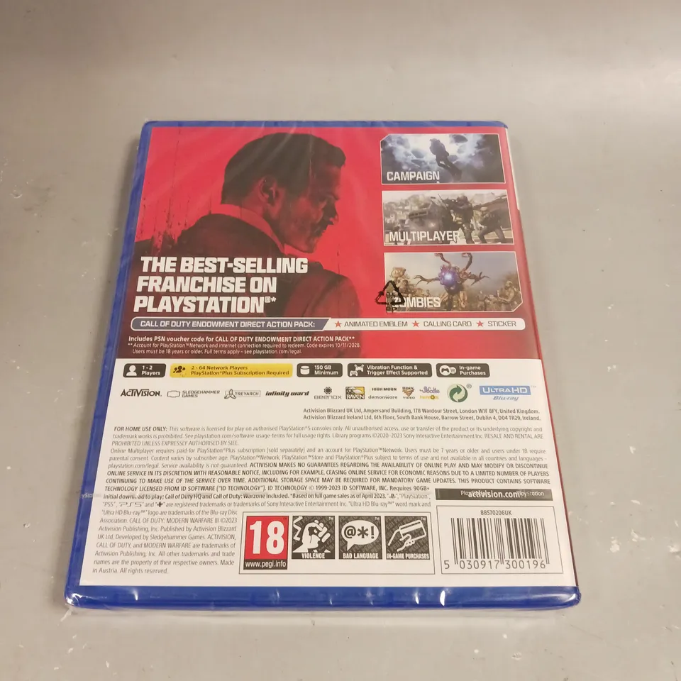 SEALED CALL OF DUTY MODERN WARFARE III ON PS5 