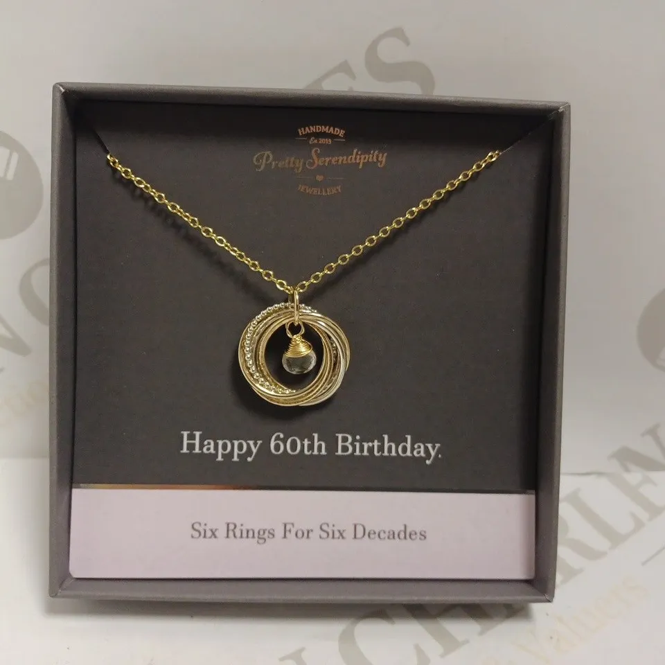 PRETTY SERENITY `HAPPY 60TH BIRTHDAY` NECKLACE