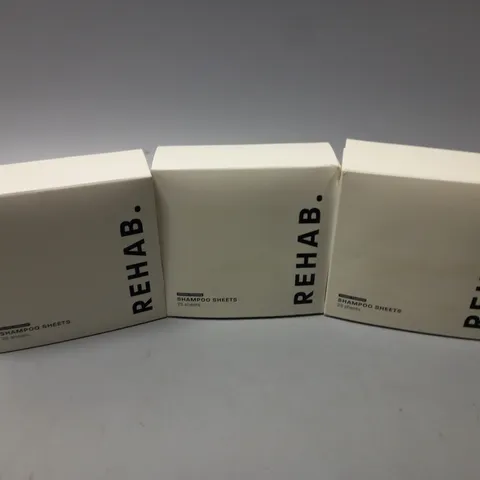 3 BOXED REHAB SHAMPOO SHEETS (3x25)