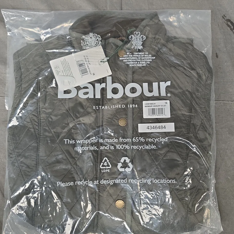 BARBOUR LADIES CAVALRY GILET IN DARK SAGE SIZE 16