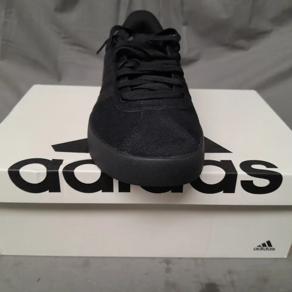BOXED PAIR OF ADIDAS VL COURT 3.0 SHOES IN BLACK UK SIZE 4