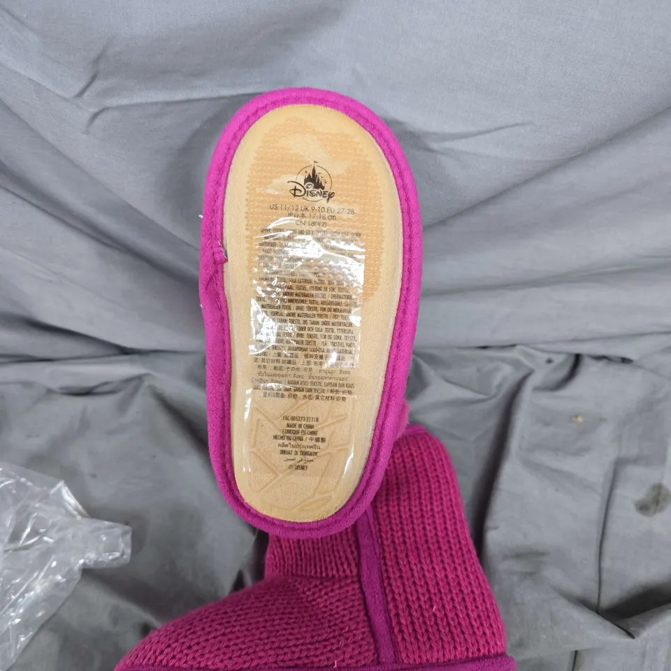 DISNEY KIDS' PINK KNIT SLIPPERS WITH EMBROIDERY. SIZE UK 9/10
