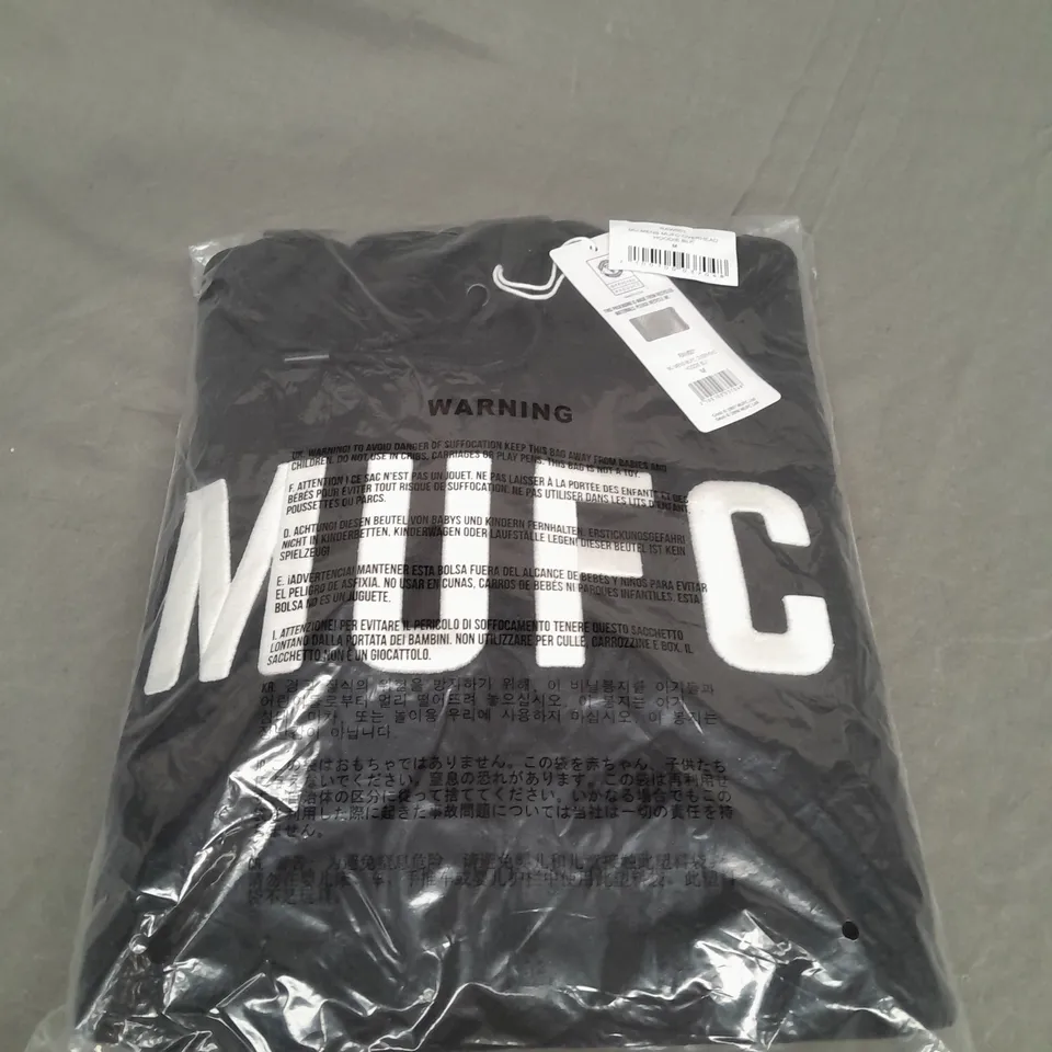 MANCHESTER UNITED MUFC MENS OVERHEAD HOODIE IN BLACK SIZE M