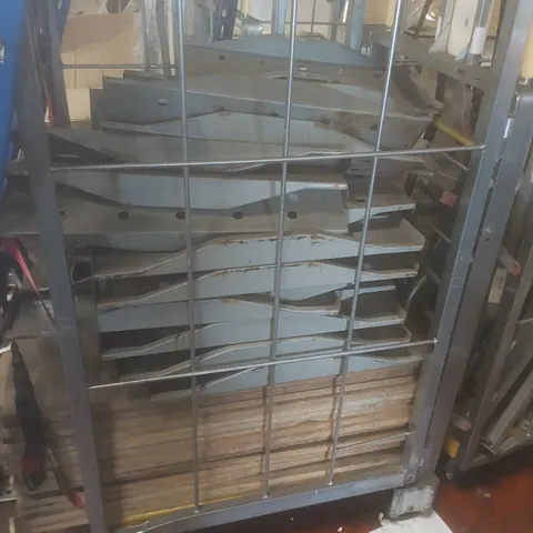 CAGE TO CONTAIN AN ASSORTMENT OF COMMERCIAL WAREHOUSE RACKING PARTS AND PIECES - CAGE NOT INCLUDED