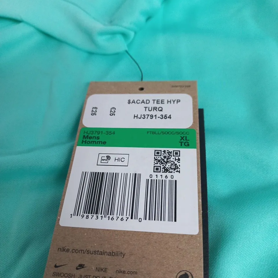 NIKE DRI-FIT MEN'S T-SHIRT TURQUOISE – XL