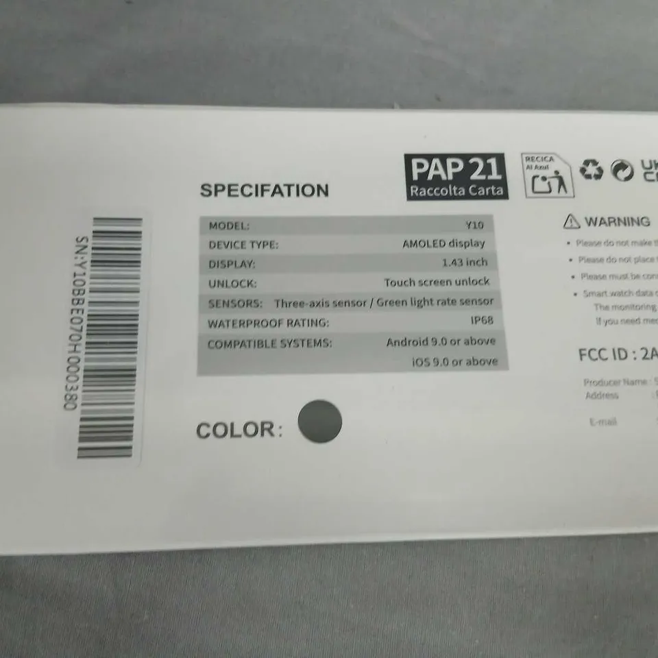 SOUDOV SMART WATCH – FITNESS TRACKER Y10, BLACK (BOXED)