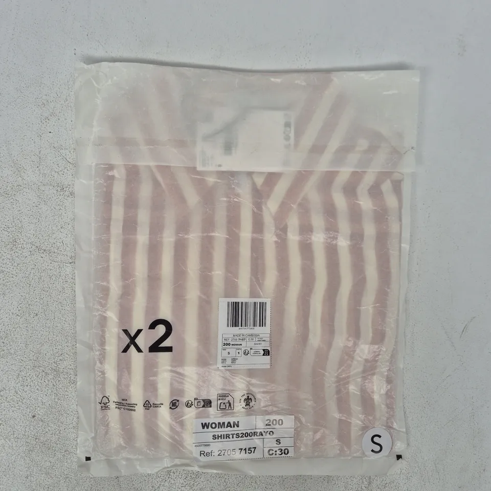 BAGGED MANGO WOMEN'S STRIPED SHIRT SIZE SMALL