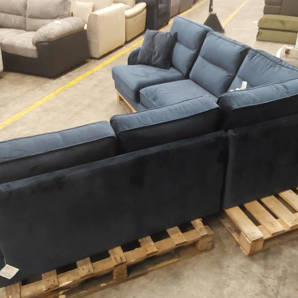 VICTORIA FABRIC CORNER GROUP SOFA - NAVY RRP £1249