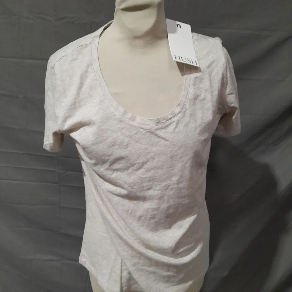 HUSH HARI SCOOP NECT COTTON SLUB T-SHIRT - SMALL