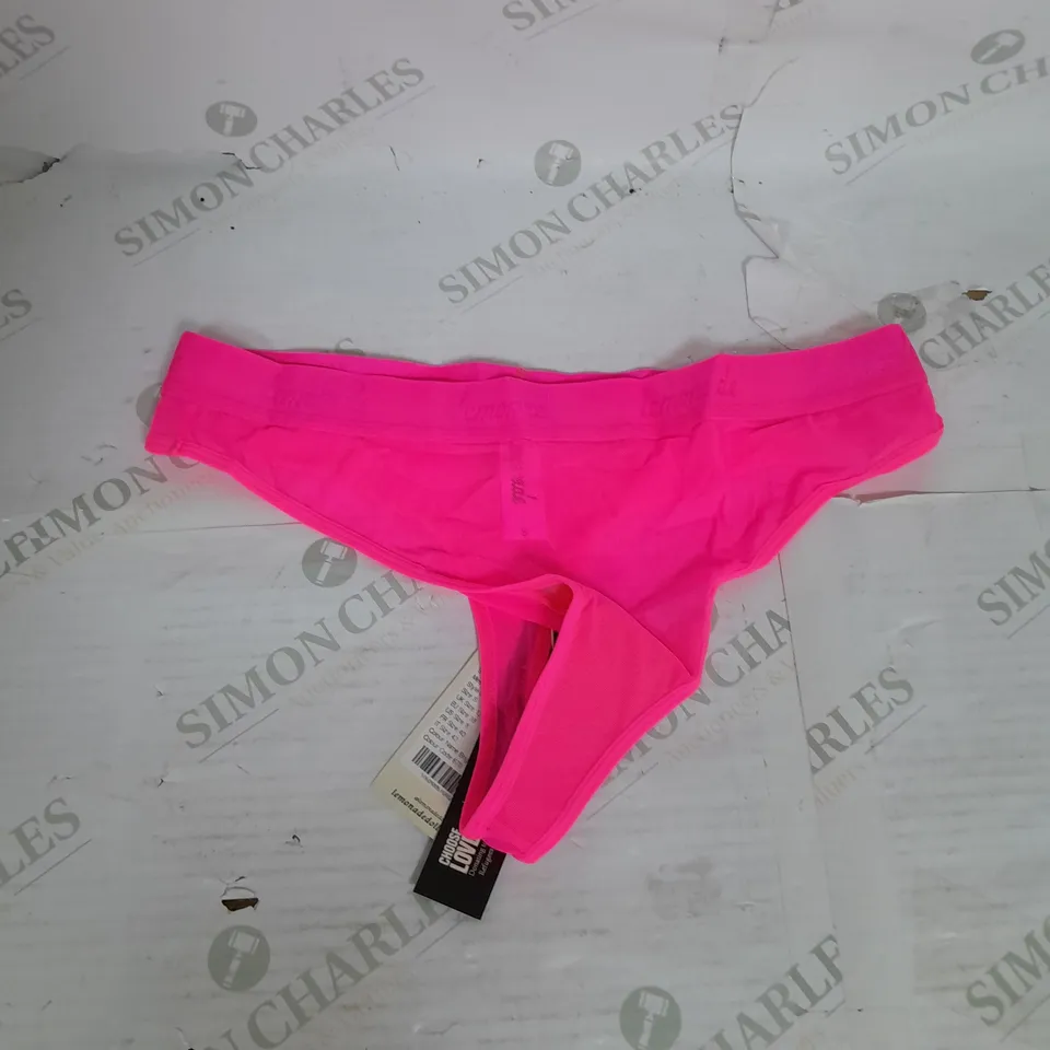 LEMONADE DOLLS NEON PINK MESH THONG SIZE 12