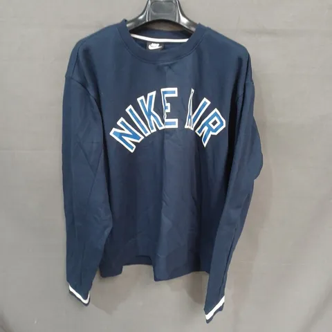 NIKE AIR NAVY LONG-SLEEVE SWEATSHIRT – MEN'S LARGE