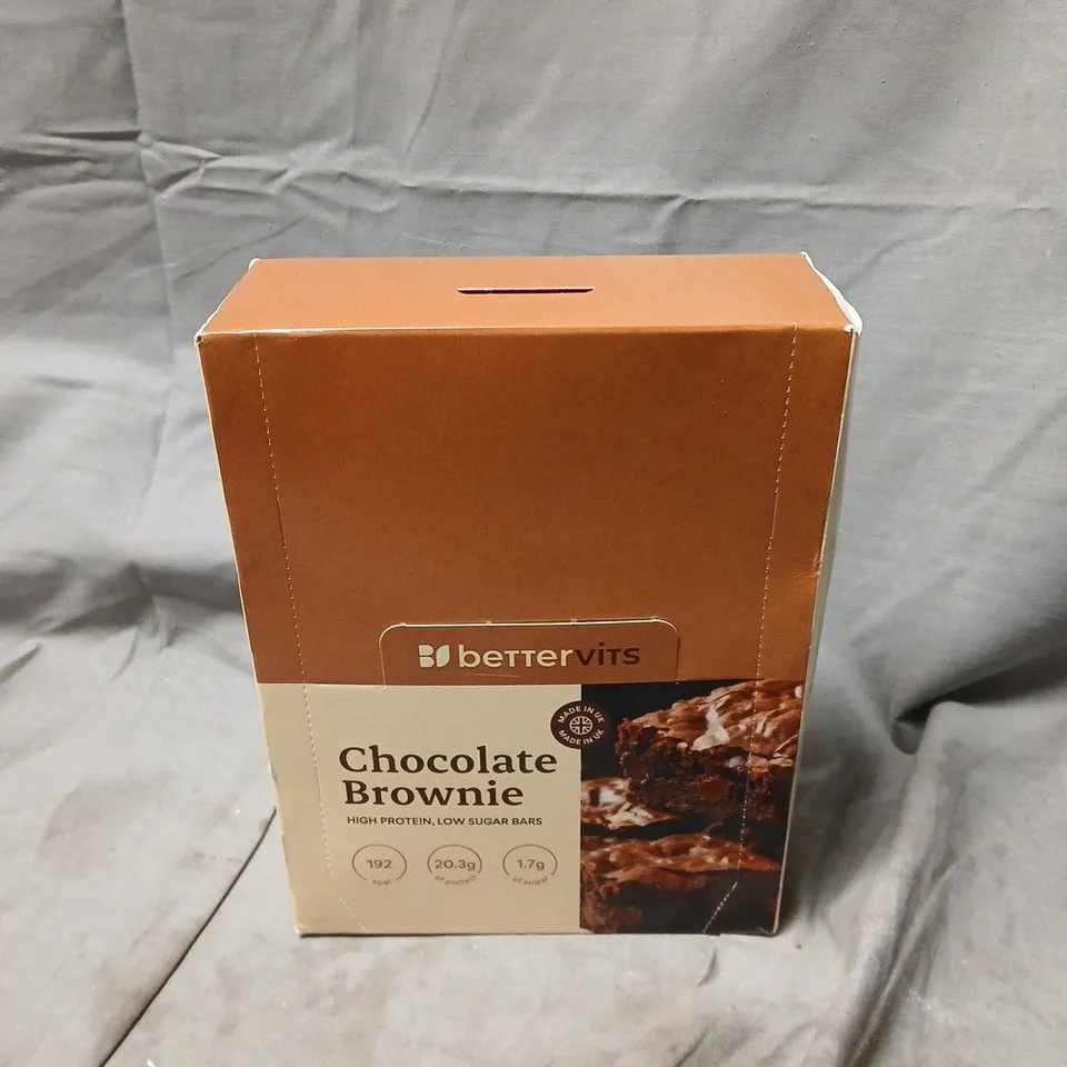 BETTERVITS CHOCOLATE BROWNIE PROTEIN BARS – 12 BARS X 62G