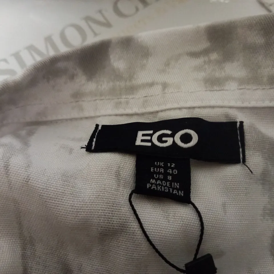 EGO CROP DENIM JACET - WHITE/GREY SIZE 12
