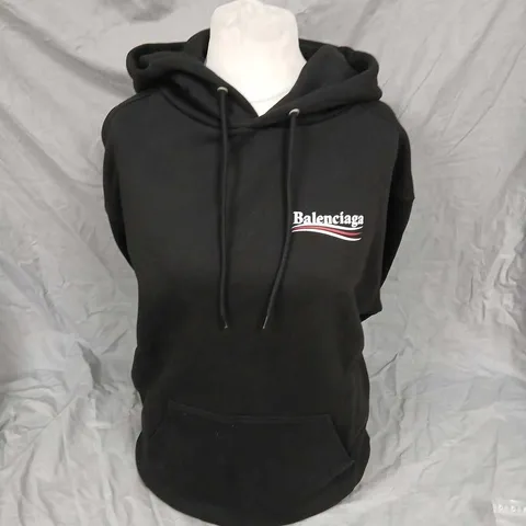 BALENCIAGA HOODIE – BLACK UNISEX XS