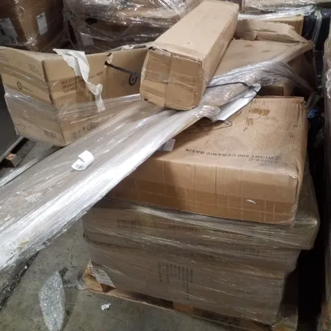 PALLET CONTAINING ASSORTED PRODUCTS INCLUDING CERAMIC BASIN, DOG PLAYPEN & WOODEN CABINET