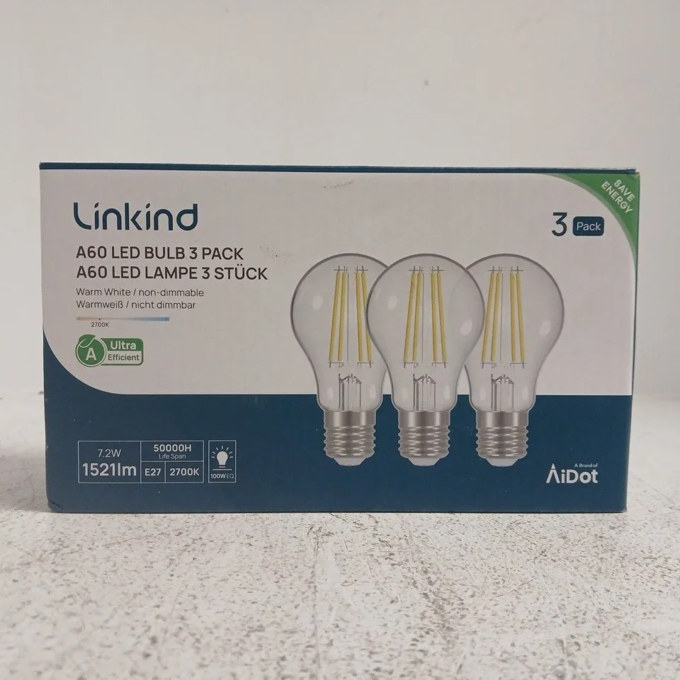 LINKIND A60 LED BULB 3 PACK