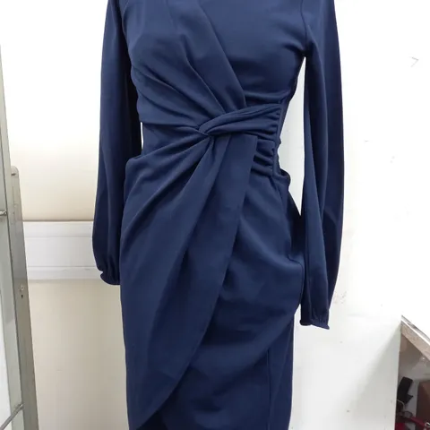 QUIZ FONR KNOT DRESS IN NAVY - SIZE 10