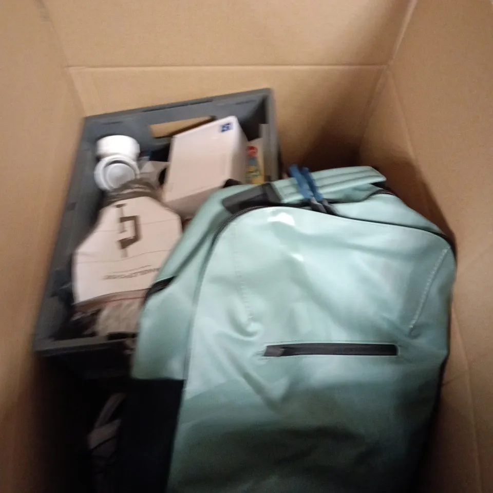 APPROXIMATELY 20 ASSORTED HOUSEHOLD PRODUCTS TO INCLUDE BACKPACKS, SKY BOX AND REMOTE CONTROLS