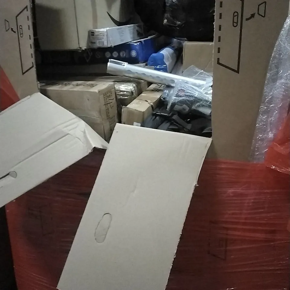PALLET OF HOUSEHOLD ITEMS TO INCLUDE AUDIO TURNTABLE, ERGONOMIC MONITOR ARM,KNITTING LOOM,SLIMLINE HEATER AND OTHER ASSORTED ITEMS...