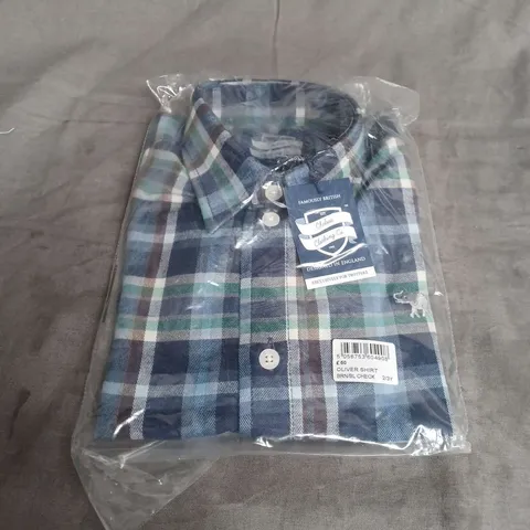 BAGGED CHELSEA CLOTHING CO OLIVER SHIRT IN IN BROWN/BLUE CHECK SIZE 2/3YRS