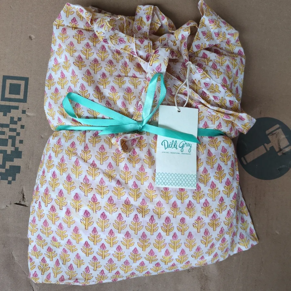 DILLI GREY TARA SMOCKED DRESS IN SUNSHINE YELLOW & PINK SIZE 16-18