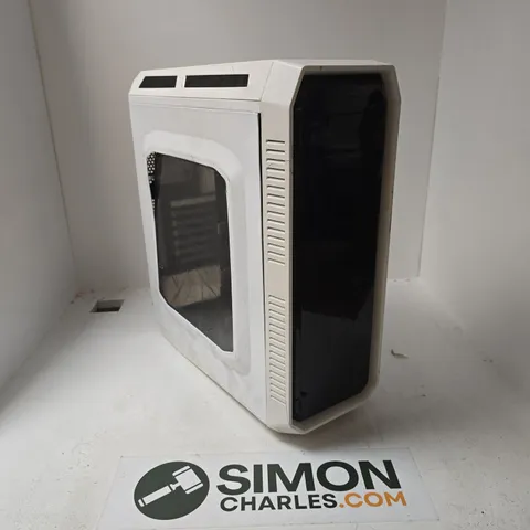WHITE MID-TOWER COMPUTER CASE WITH SIDE WINDOW