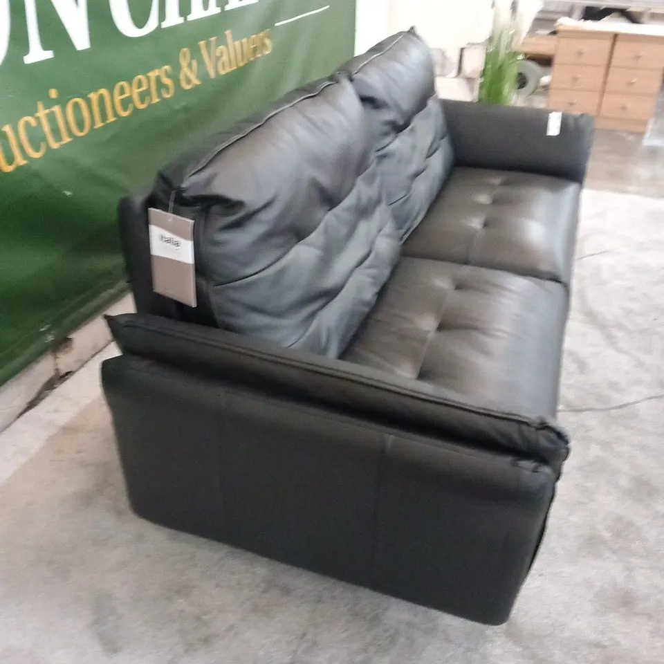 DESIGNER ITALIAN MADE BOLZANO BLACK LEATHER ELECTRIC RECLINING THREE SEATER SOFA