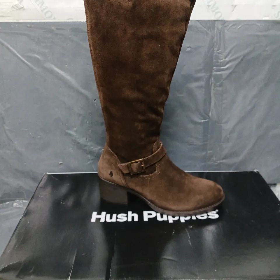 PAIR OF HUSH PUPPIES HEIDI BUCKLE KNEE BOOTS - 6