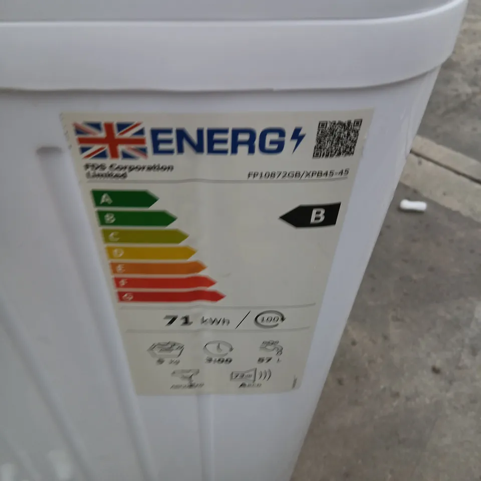 TWIN-TUB WASHING MACHINE FP10872GB – WHITE WITH BLUE LIDS