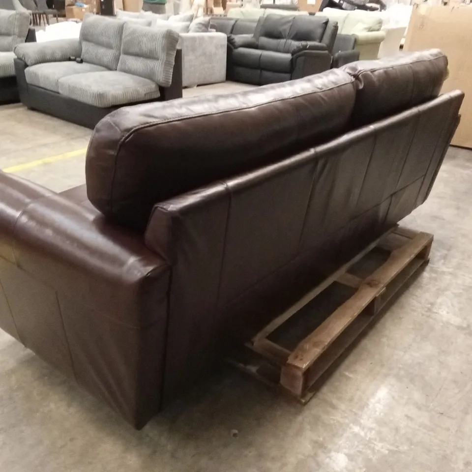 BAILEY 4 SEATER LEATHER SOFA - CHOCOLATE RRP £849