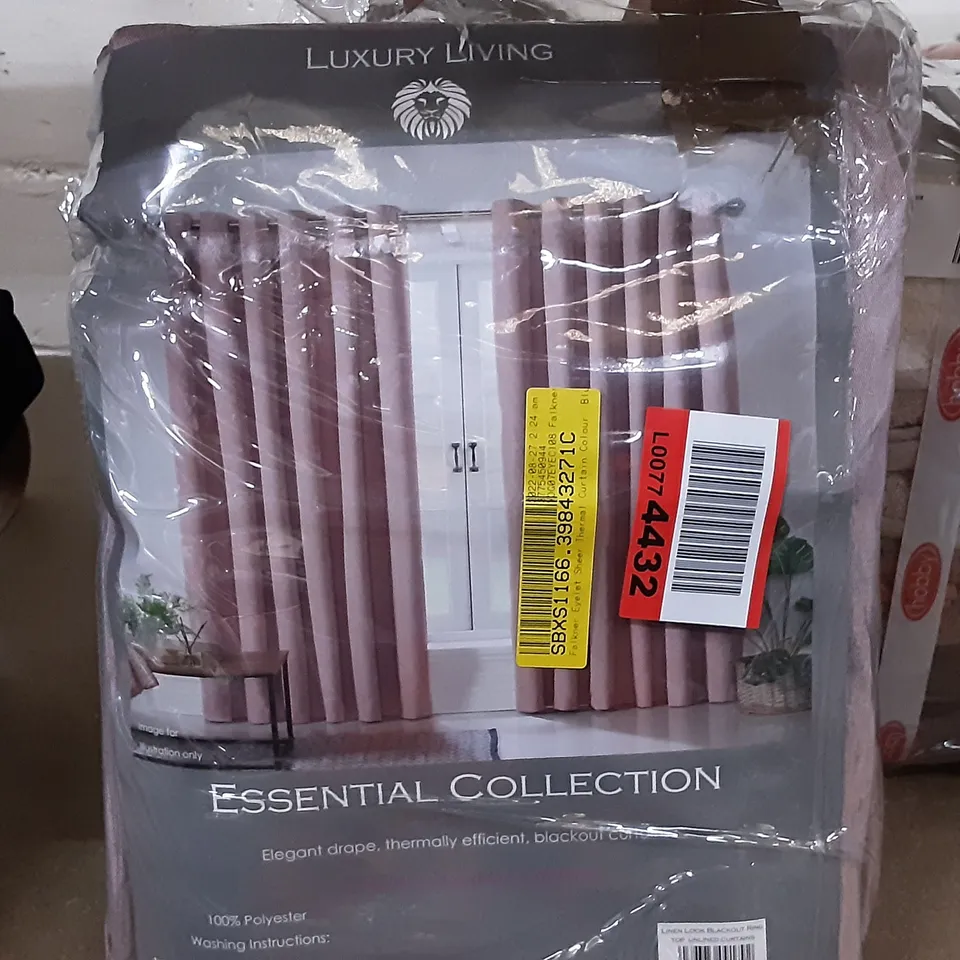 FALKNER EYELET SHEER THERMAL CURTAINS - 229 X 229 CM ( PINK )