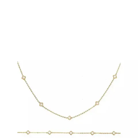SAY IT WITH LUCK DAINTY SET NECKLACE AND BRACELET - GOLD & PEARL