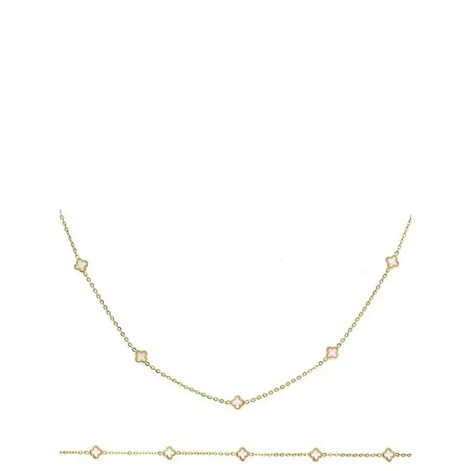 SAY IT WITH LUCK DAINTY SET NECKLACE AND BRACELET - GOLD & PEARL