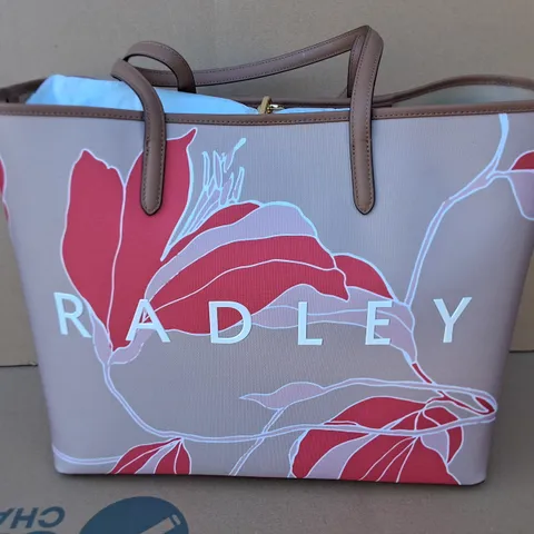 RADLEY FLORAL THEMED BAG IN NATURAL/RED