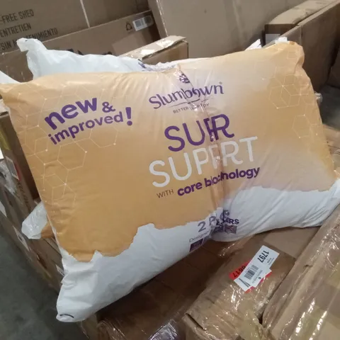 BAGGED SET OF 4 SLUMBERDOWN POLYESTER SUPER SUPPORT FIRM PILLOWS