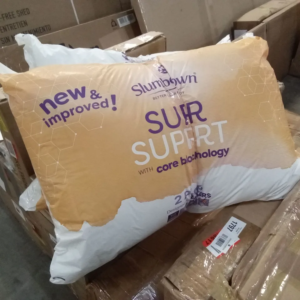 BAGGED SET OF 4 SLUMBERDOWN POLYESTER SUPER SUPPORT FIRM PILLOWS
